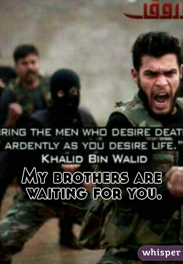 My brothers are waiting for you.