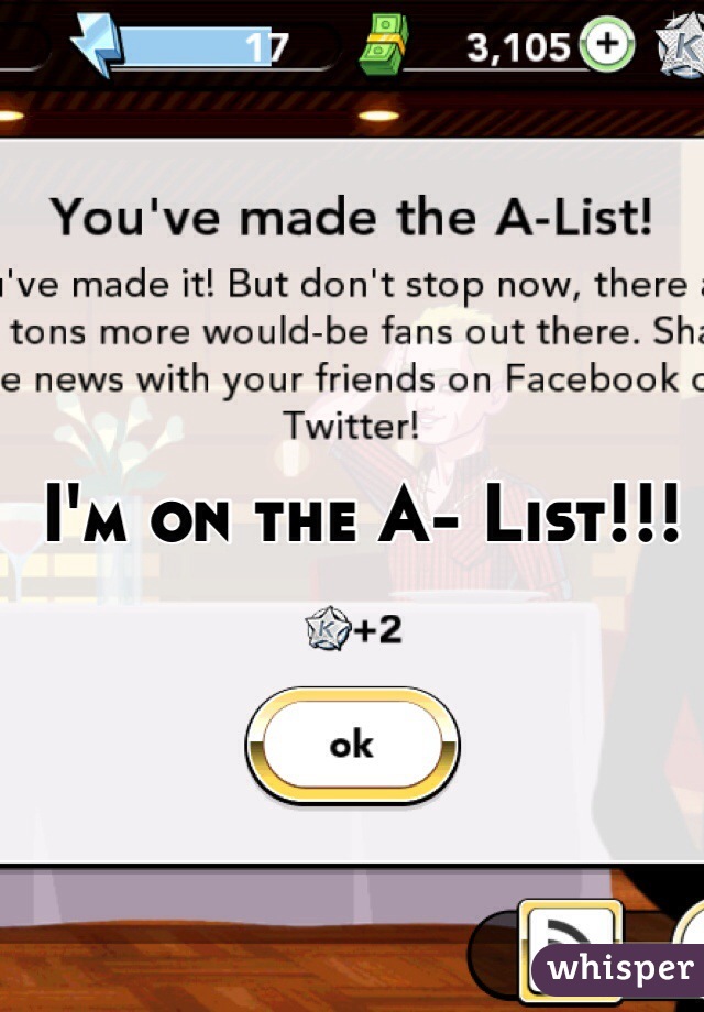 I'm on the A- List!!!