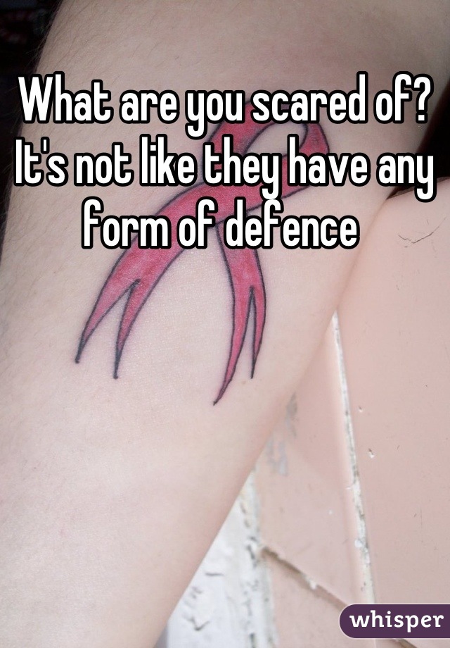 What are you scared of? It's not like they have any form of defence 