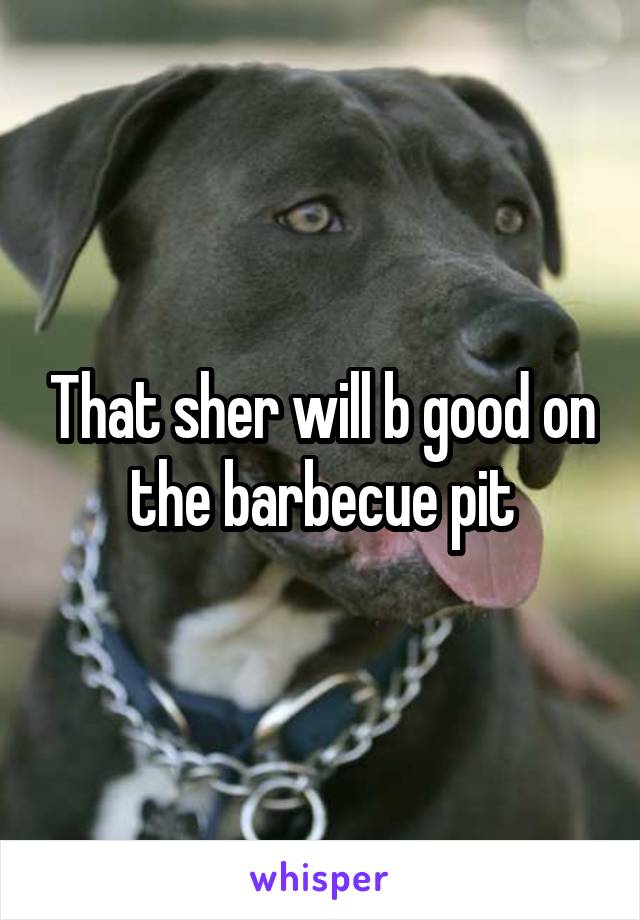 That sher will b good on the barbecue pit