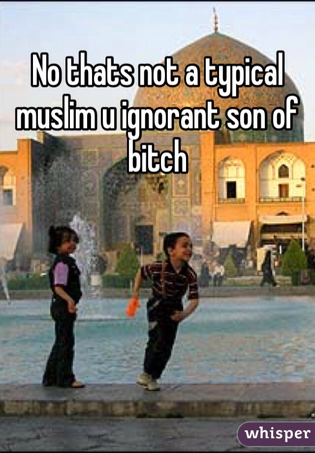 No thats not a typical muslim u ignorant son of bitch 