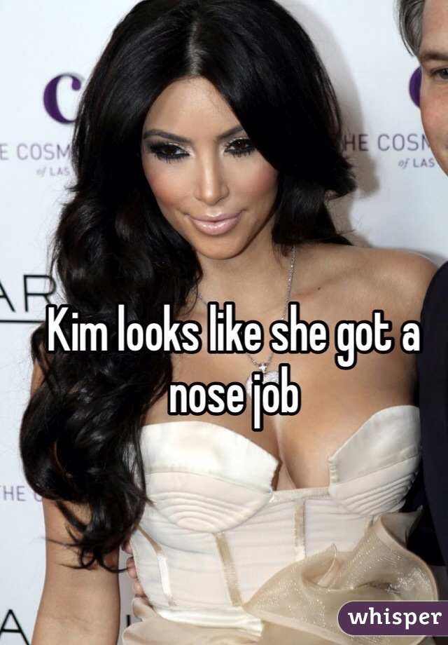 Kim looks like she got a nose job 