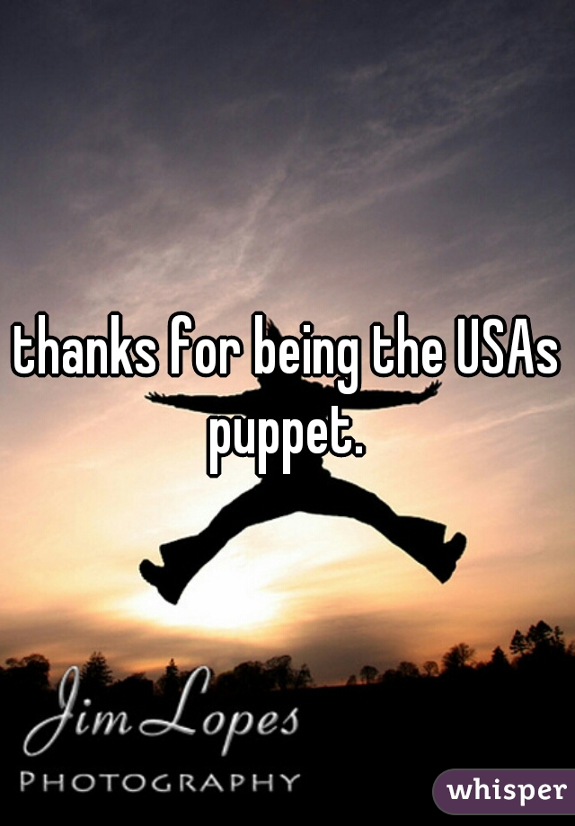 thanks for being the USAs puppet. 