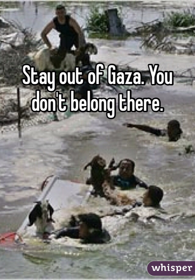 Stay out of Gaza. You don't belong there. 