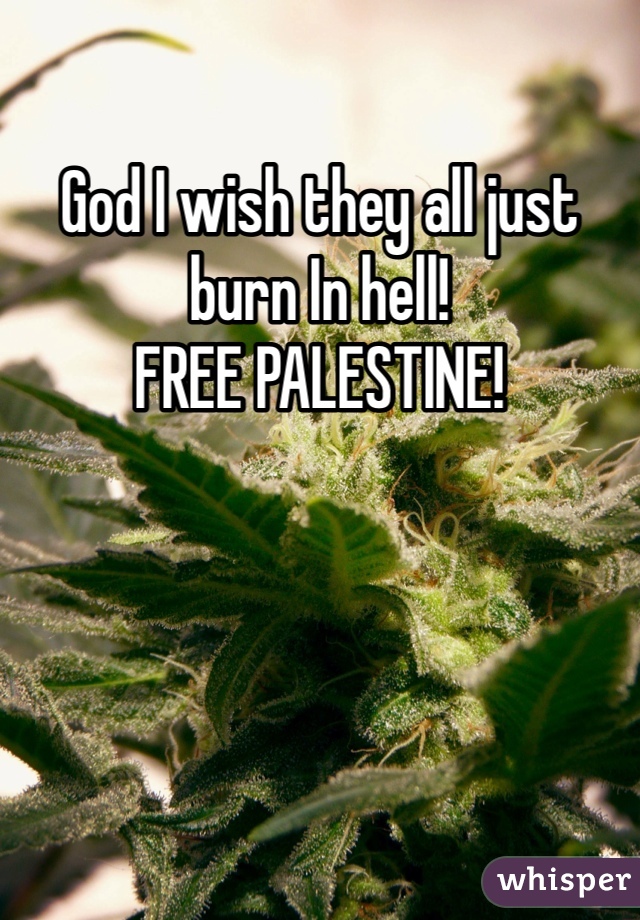 God I wish they all just burn In hell!  
FREE PALESTINE! 