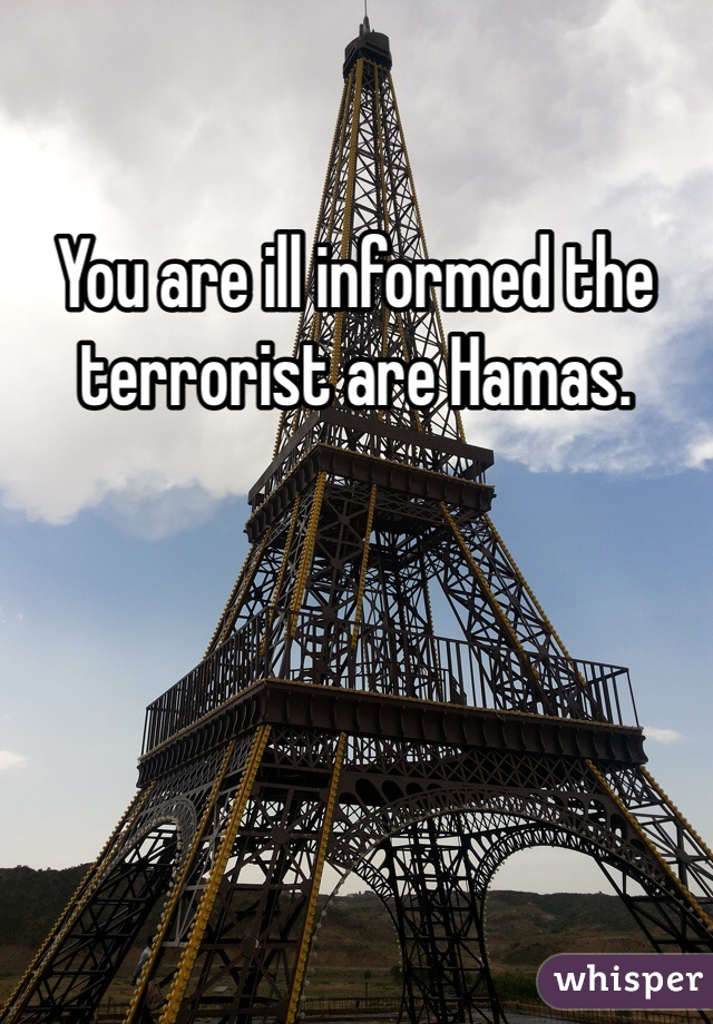 You are ill informed the terrorist are Hamas. 