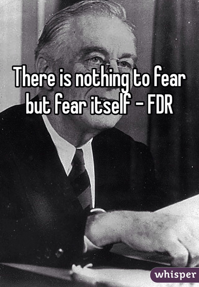 There is nothing to fear but fear itself - FDR