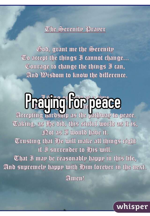 Praying for peace 