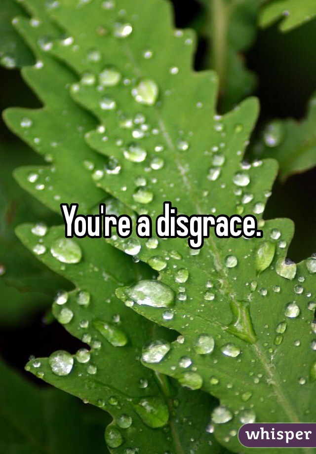 You're a disgrace.