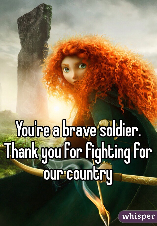 You're a brave soldier. Thank you for fighting for our country