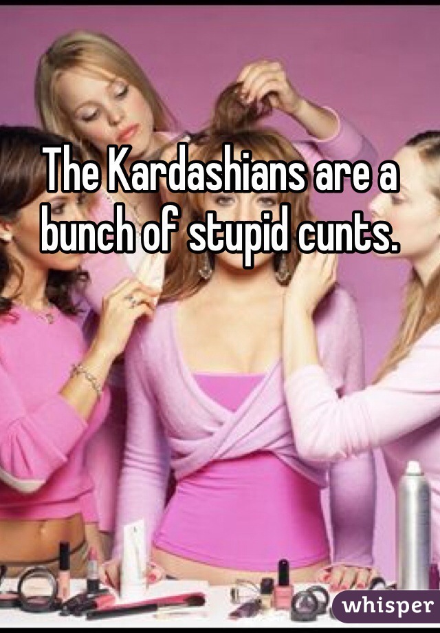 The Kardashians are a bunch of stupid cunts.