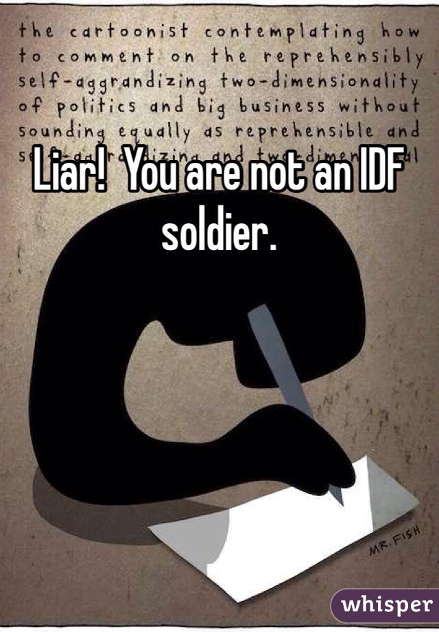 Liar!  You are not an IDF soldier.