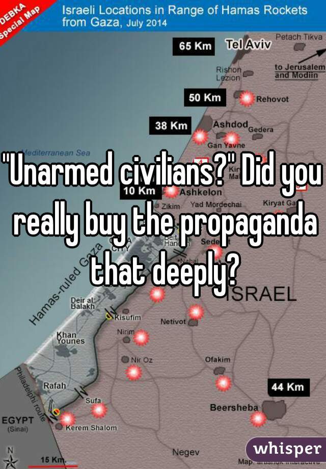 "Unarmed civilians?" Did you really buy the propaganda that deeply?