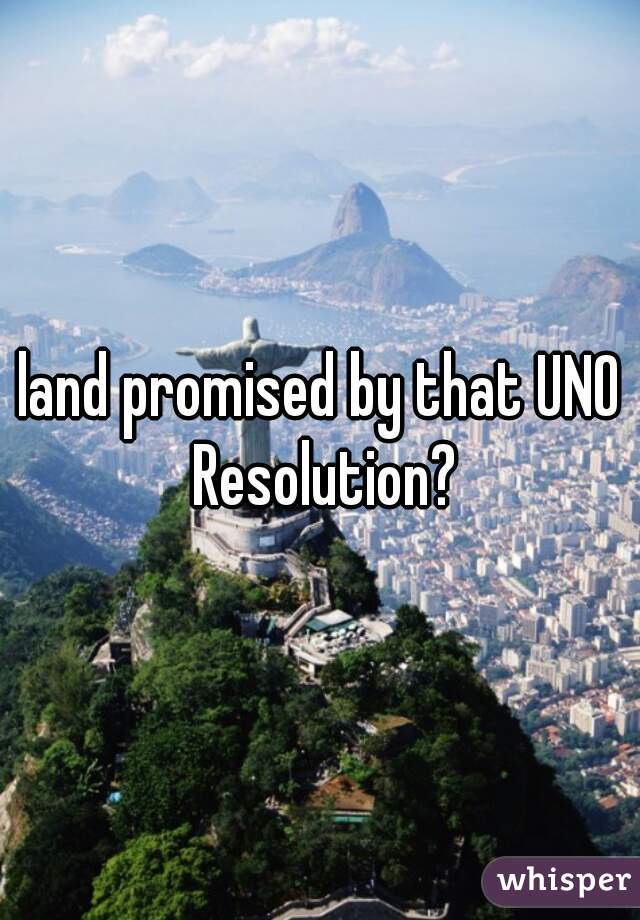 land promised by that UNO Resolution?