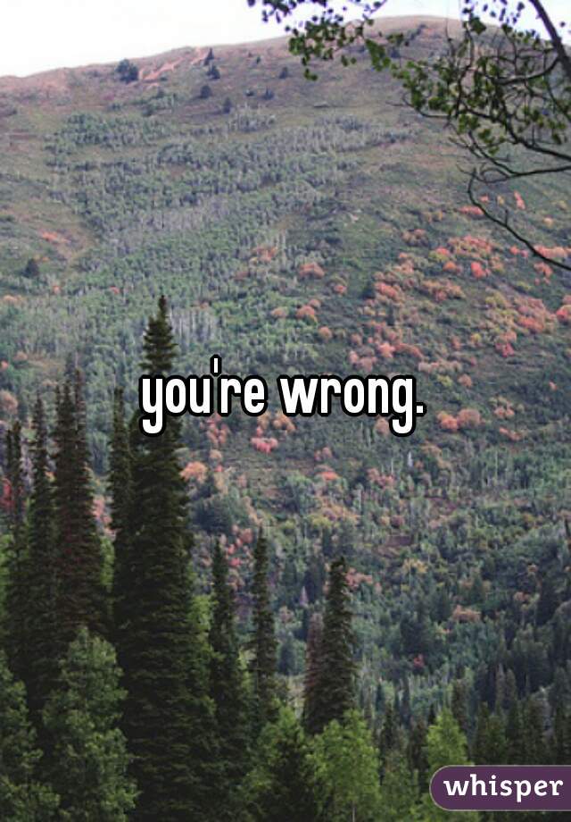 you're wrong.