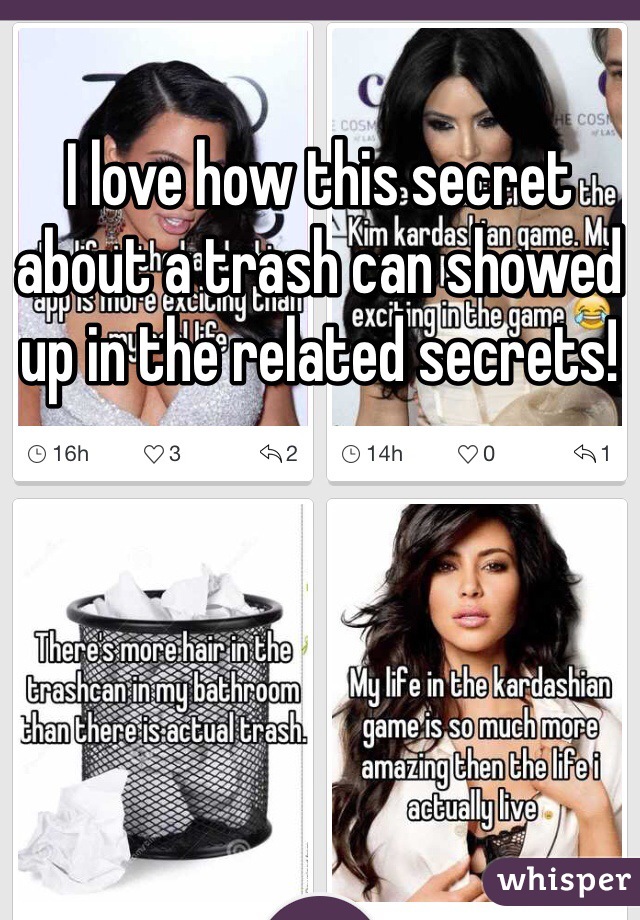 I love how this secret about a trash can showed up in the related secrets!