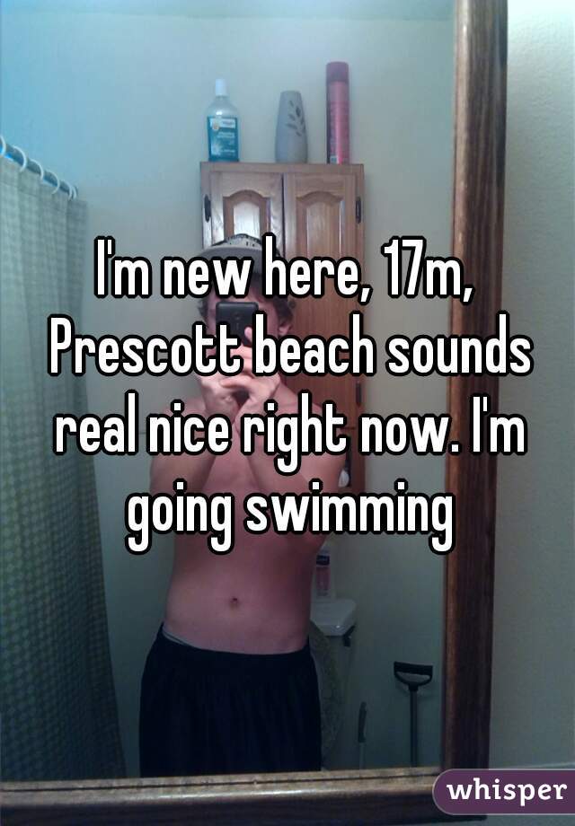 I'm new here, 17m, Prescott beach sounds real nice right now. I'm going swimming
