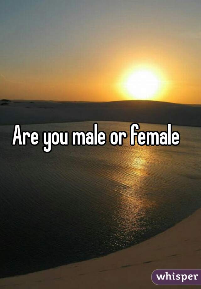 Are you male or female  