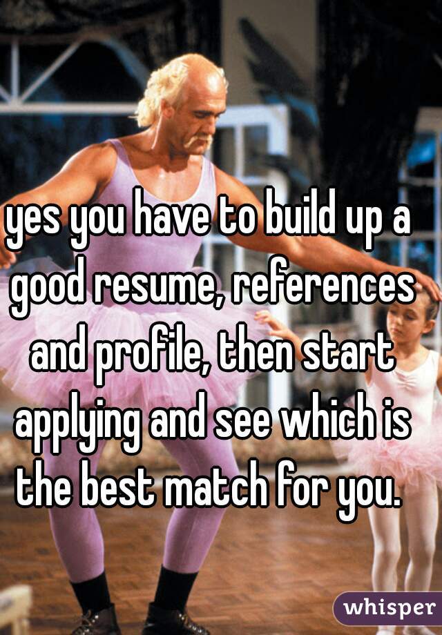 yes you have to build up a good resume, references and profile, then start applying and see which is the best match for you. 
