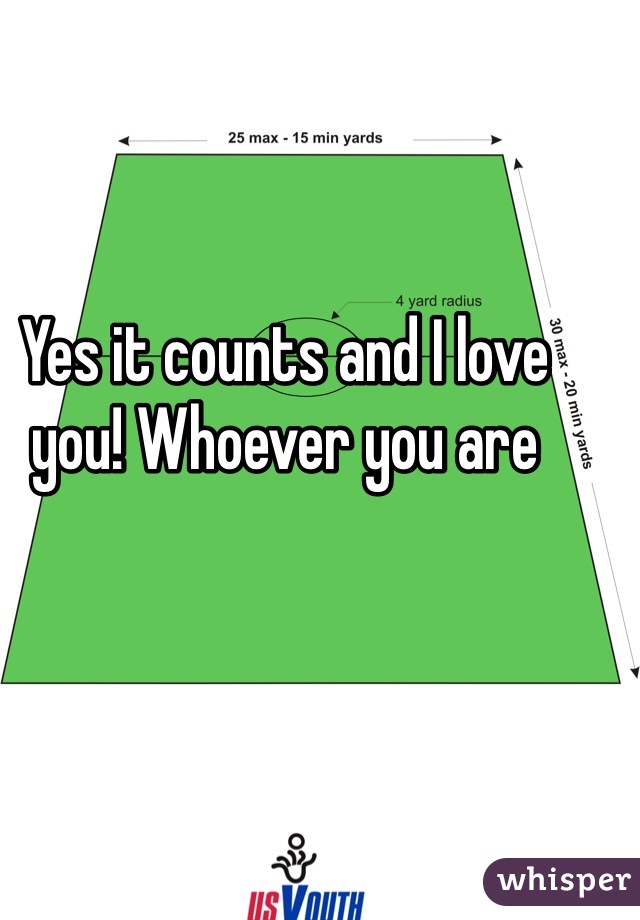 Yes it counts and I love you! Whoever you are 