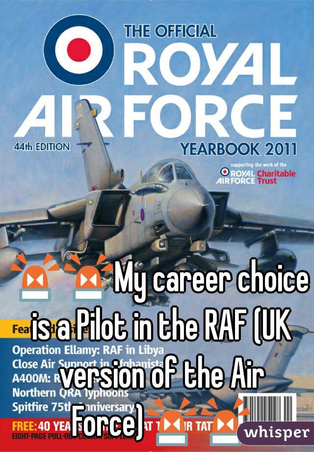 🚨🚨My career choice is a Pilot in the RAF (UK version of the Air Force)🚨🚨