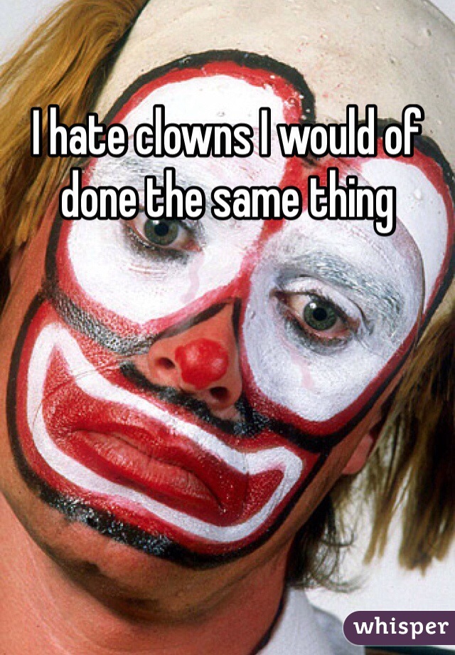 I hate clowns I would of done the same thing