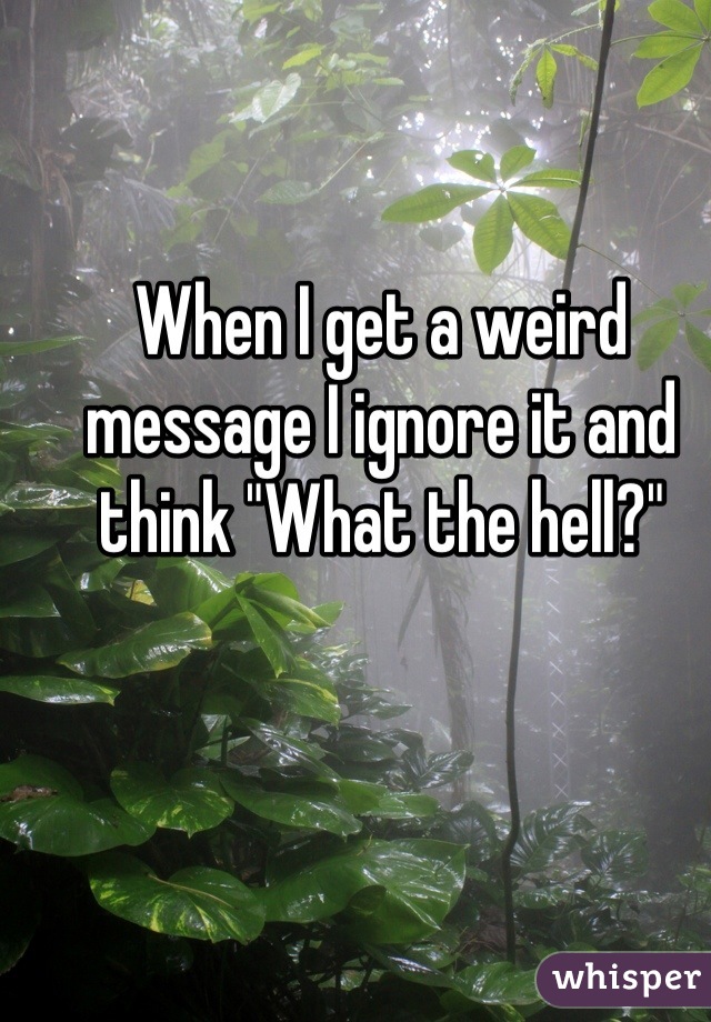 When I get a weird message I ignore it and think "What the hell?"
