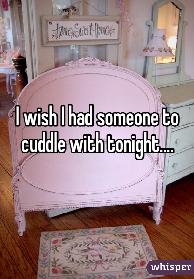 I wish I had someone to cuddle with tonight....