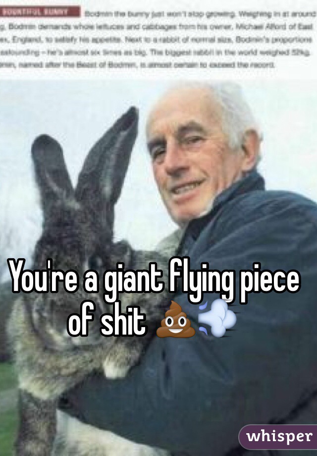 You're a giant flying piece of shit 💩💨