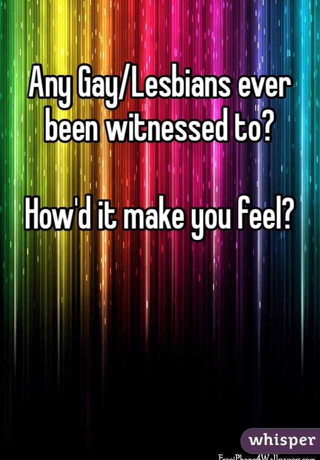 Any Gay/Lesbians ever been witnessed to?

How'd it make you feel? 