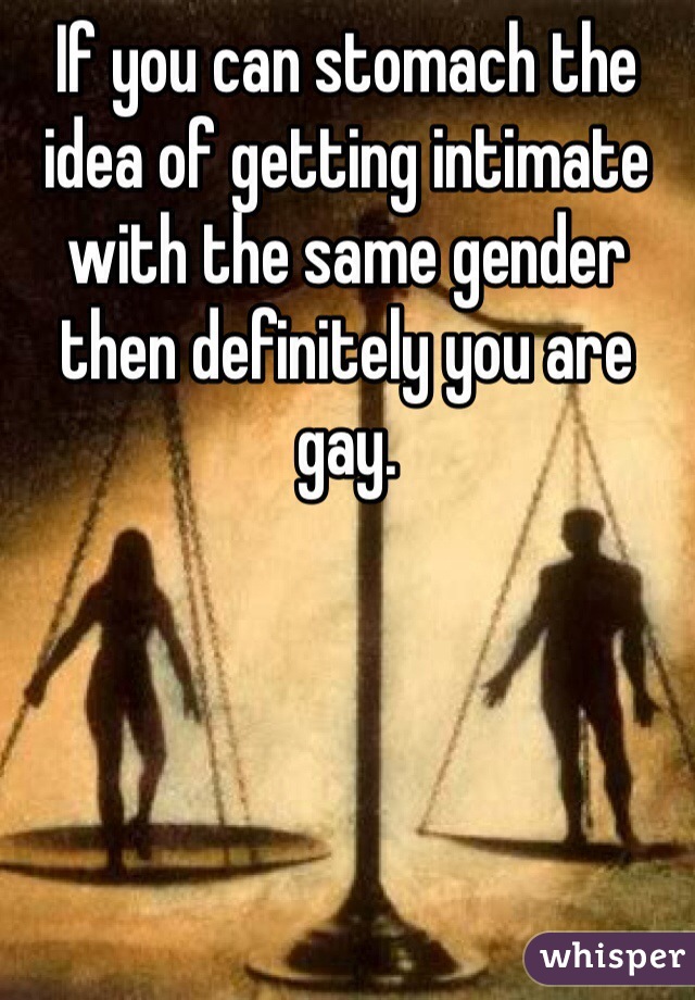 If you can stomach the idea of getting intimate with the same gender then definitely you are gay. 