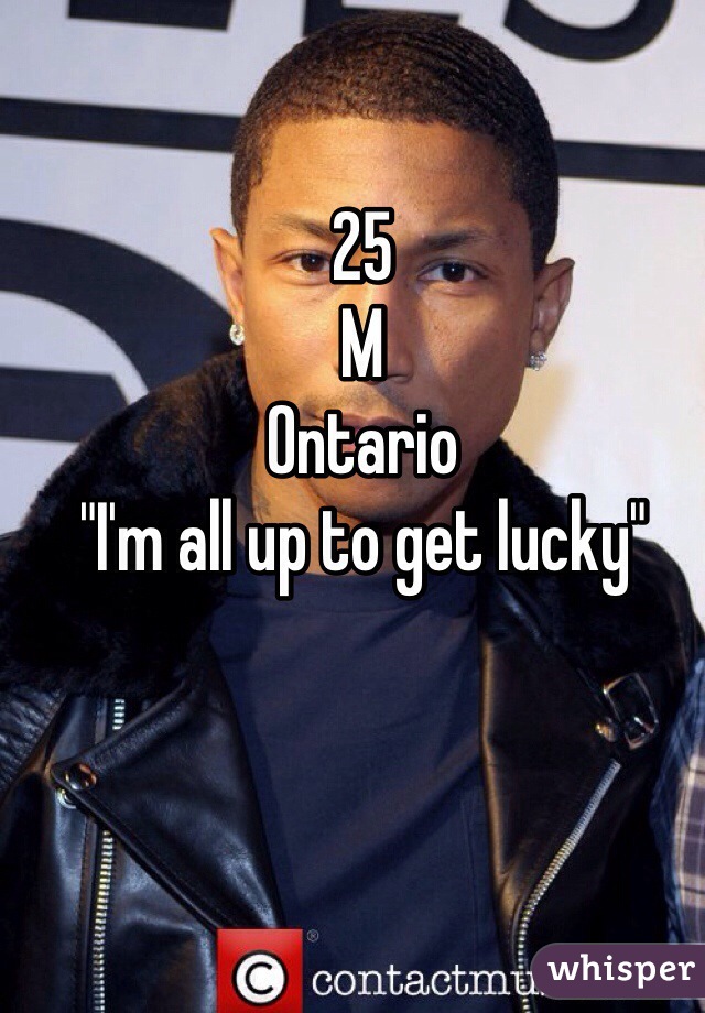25
M
Ontario
"I'm all up to get lucky"