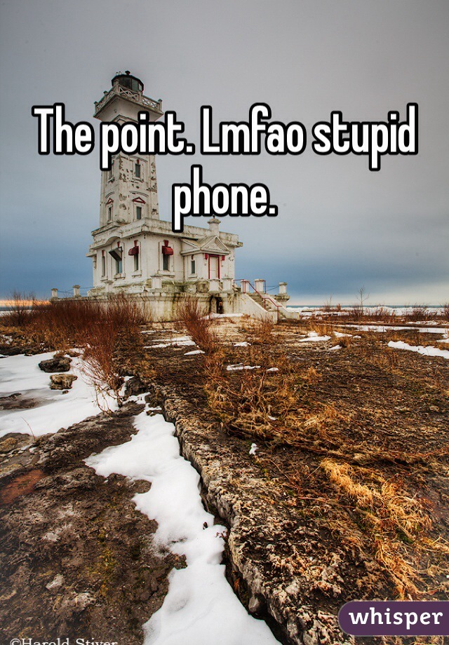 The point. Lmfao stupid phone. 