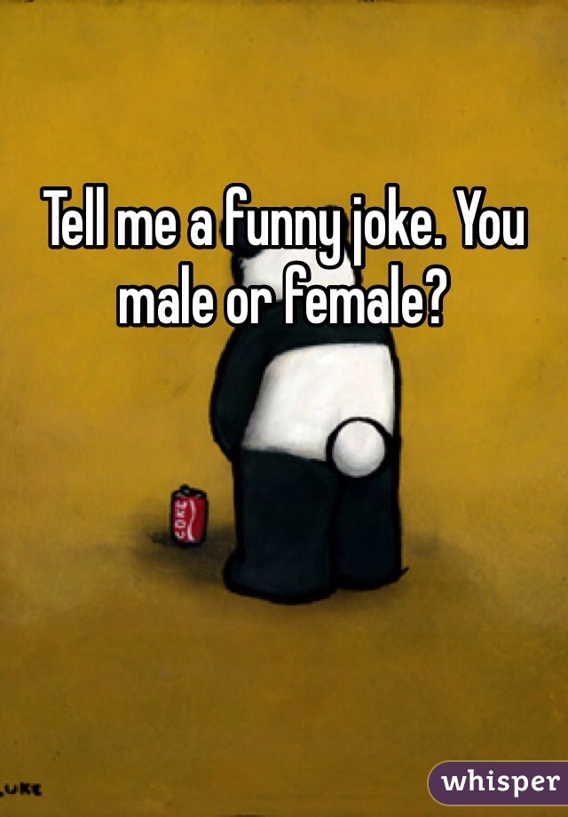 Tell me a funny joke. You male or female?