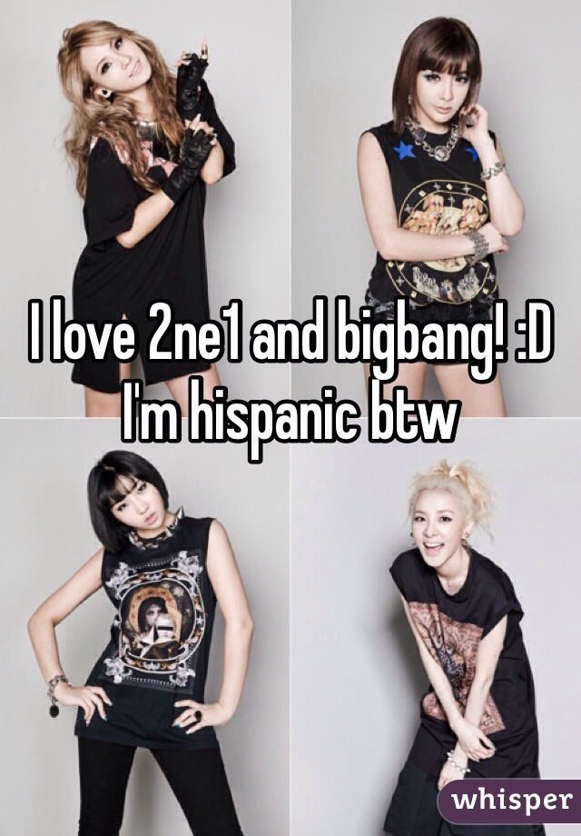 I love 2ne1 and bigbang! :D I'm hispanic btw
