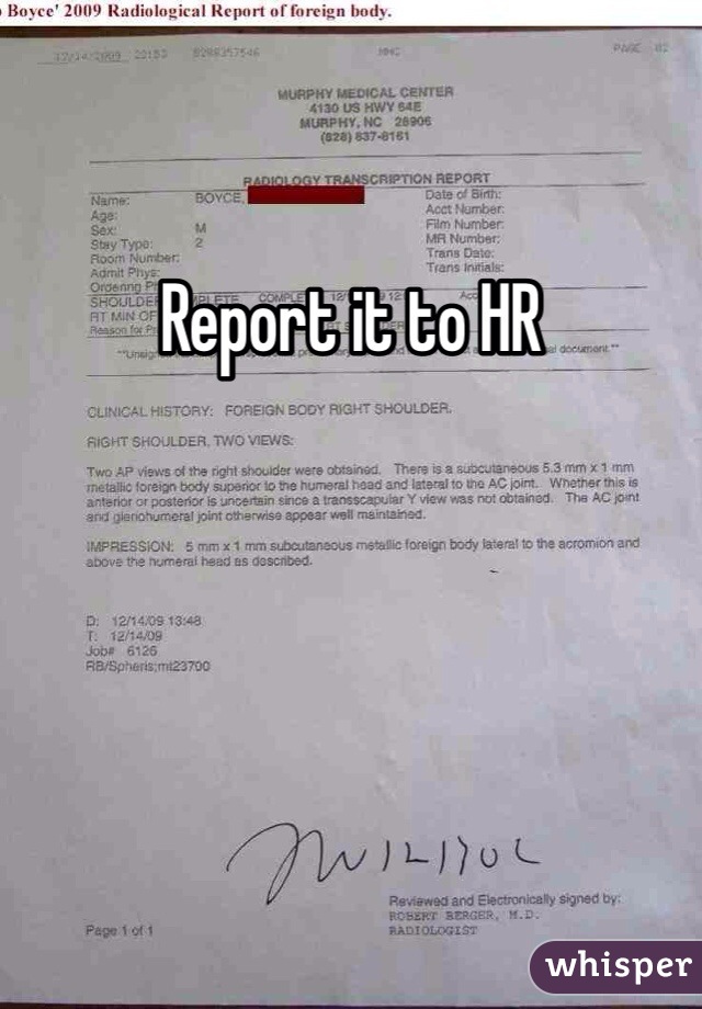 Report it to HR
