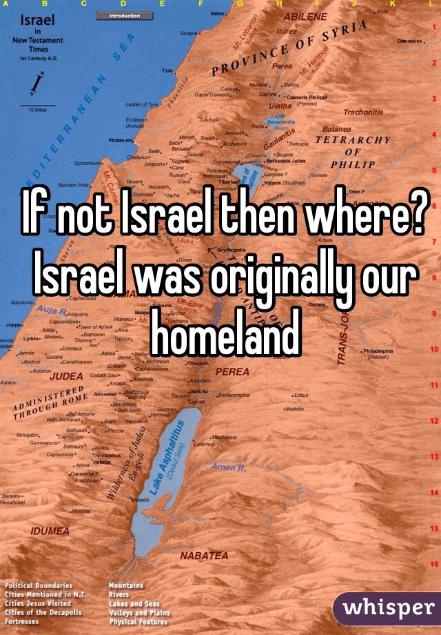 If not Israel then where? Israel was originally our homeland