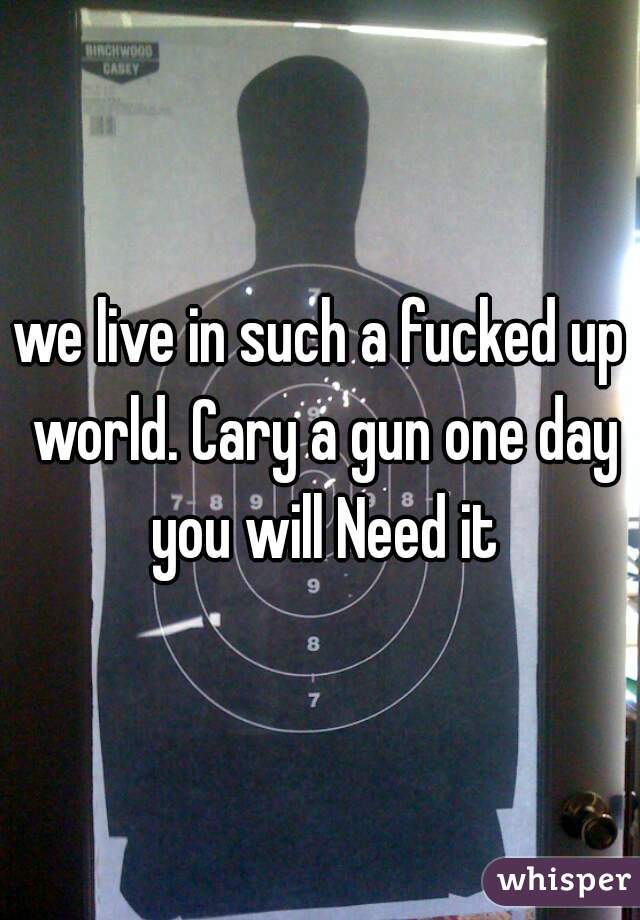 we live in such a fucked up world. Cary a gun one day you will Need it