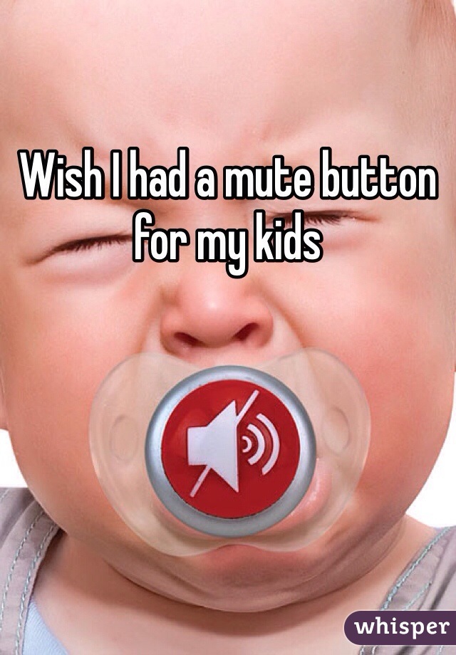 Wish I had a mute button for my kids 