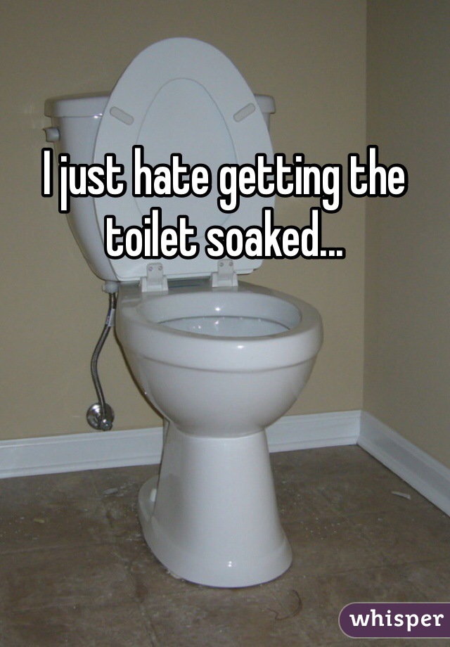I just hate getting the toilet soaked...