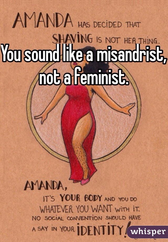 You sound like a misandrist, not a feminist.

