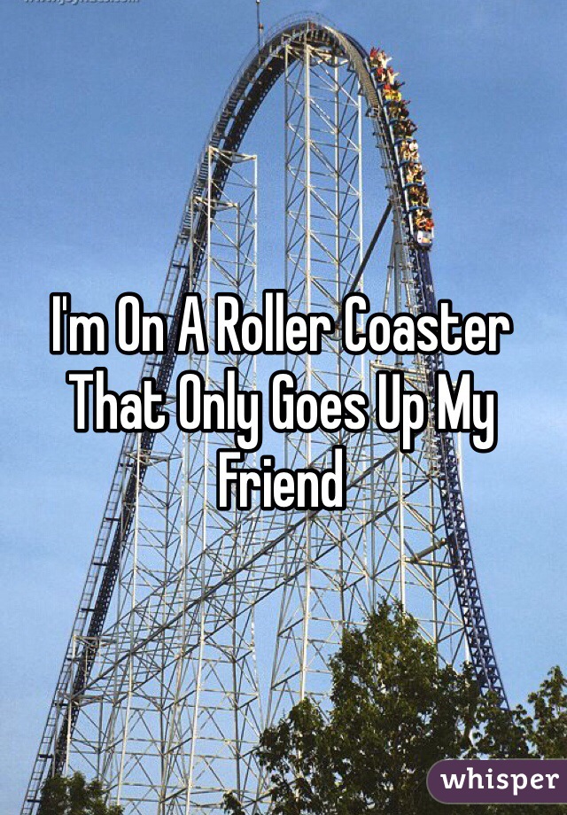I'm On A Roller Coaster That Only Goes Up My Friend

