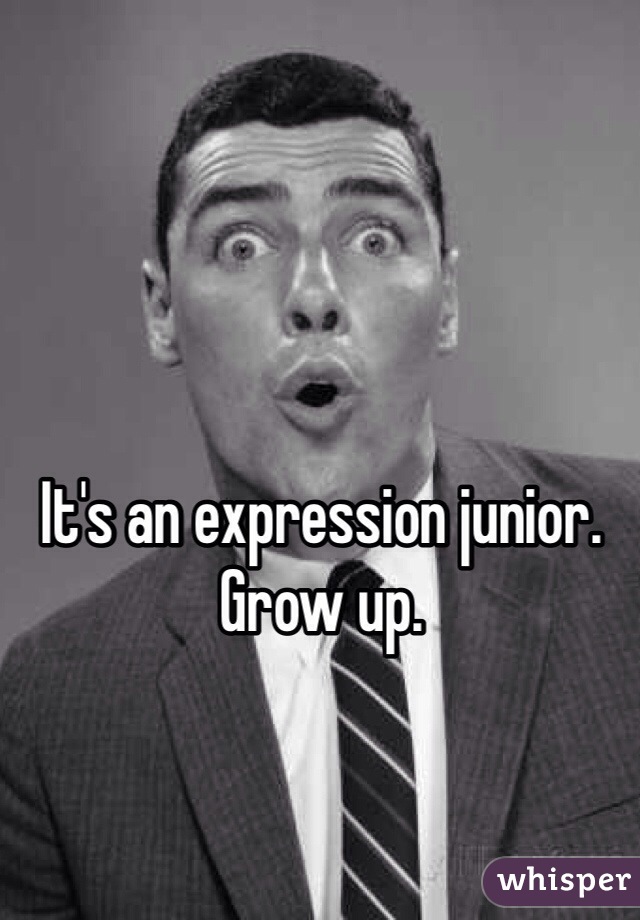 It's an expression junior.  Grow up.