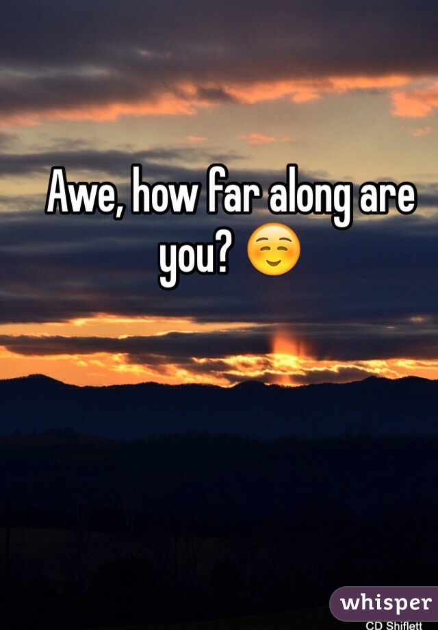 Awe, how far along are you? ☺️
