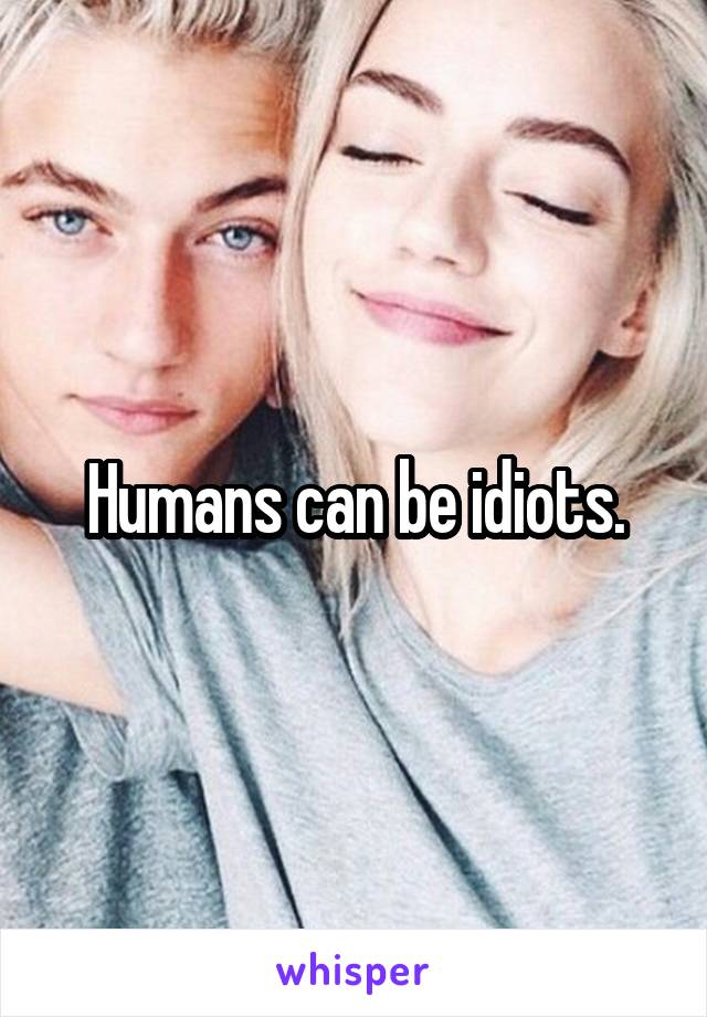 Humans can be idiots.