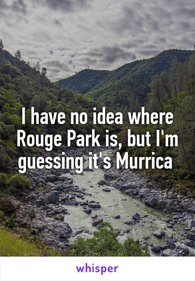 I have no idea where Rouge Park is, but I'm guessing it's Murrica 