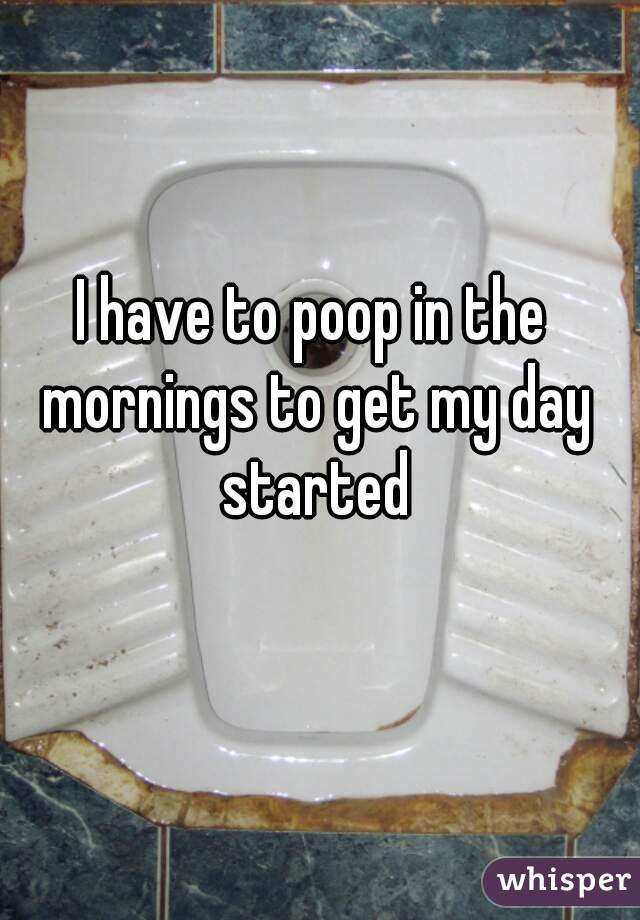 I have to poop in the mornings to get my day started