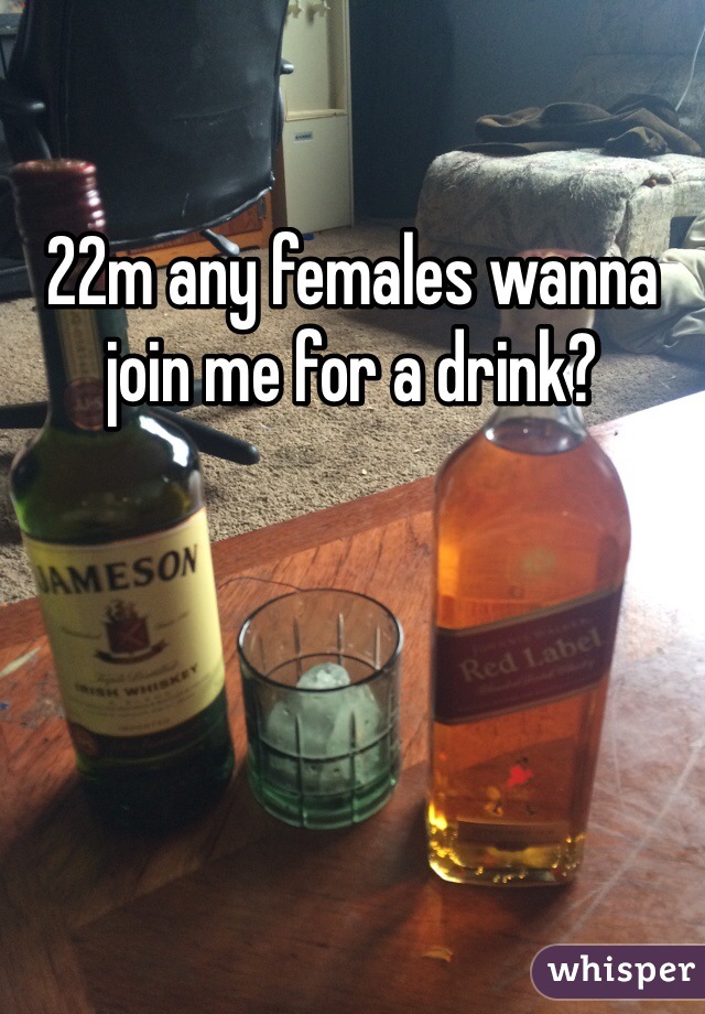 22m any females wanna join me for a drink?