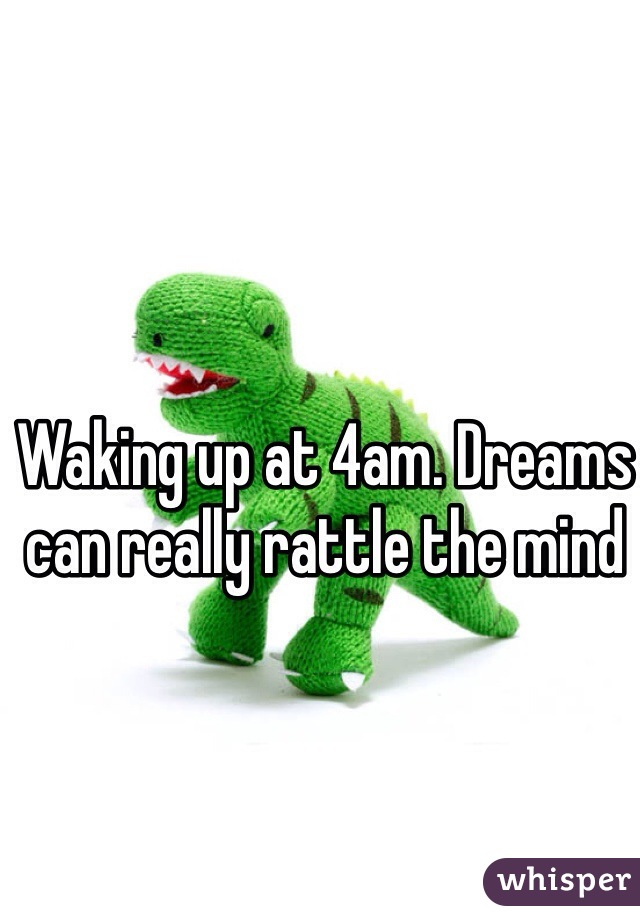 Waking up at 4am. Dreams can really rattle the mind 