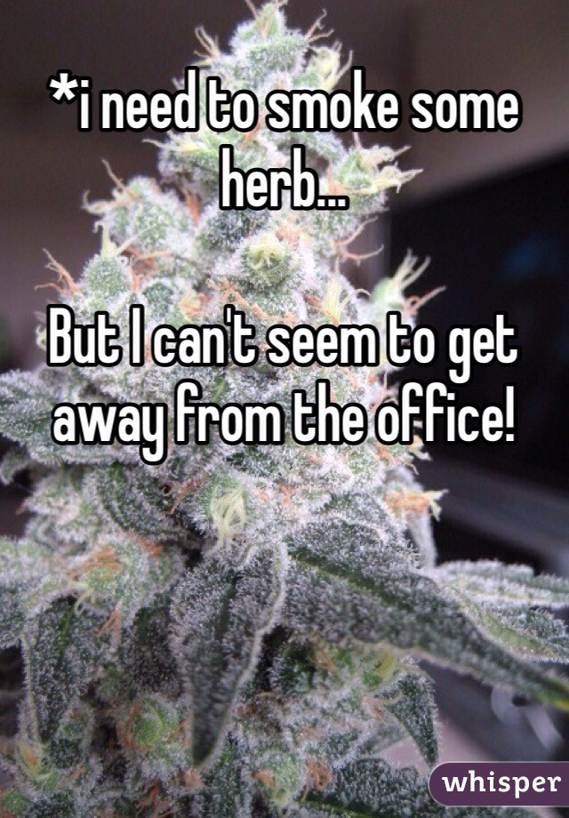 *i need to smoke some herb...

But I can't seem to get away from the office!